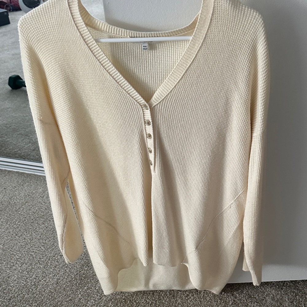 Madewell  V-Neck waffle sweater